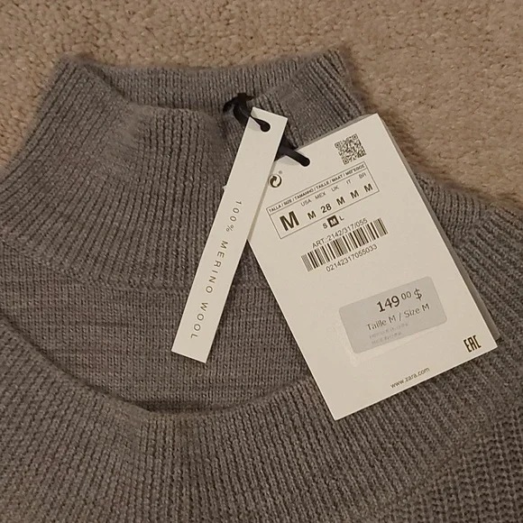 Zara 100% merino wool limited edition sweater - Picture 5 of 7